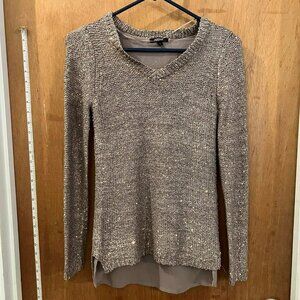 Size XS - Apt 9 - Sparkly Bronze Long Sleeve V-Neck Sweater